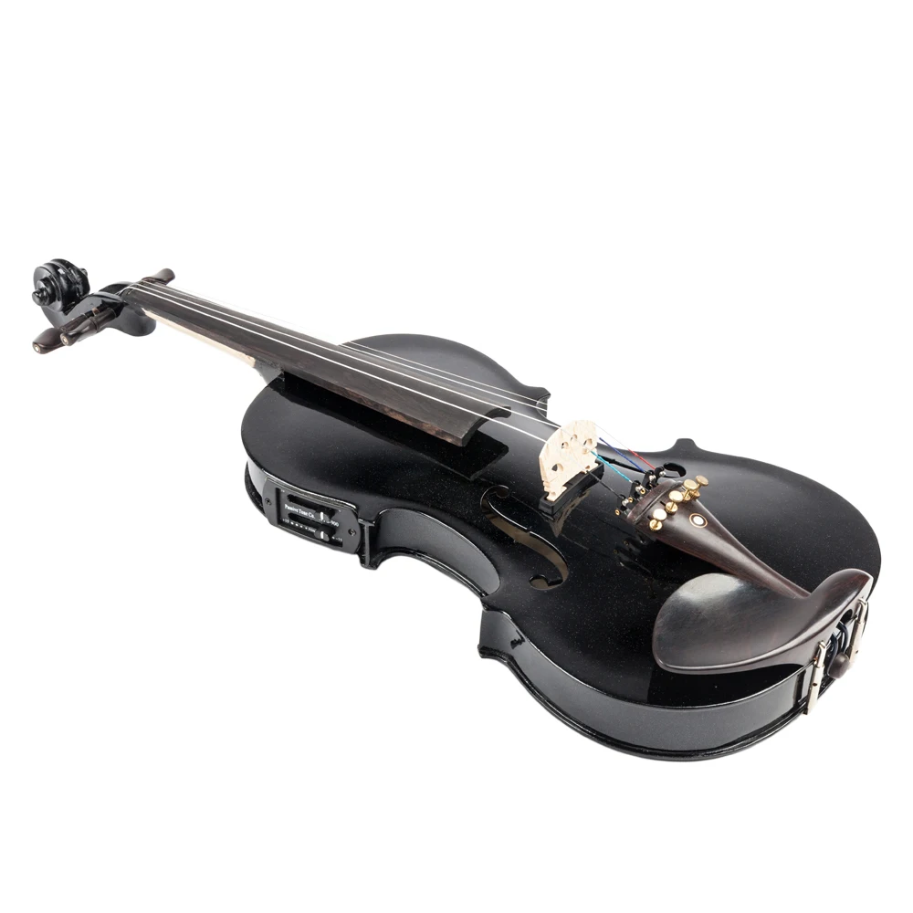 

[AM not for sale] GV102 4/4 all solid wood, black, with EQ violin