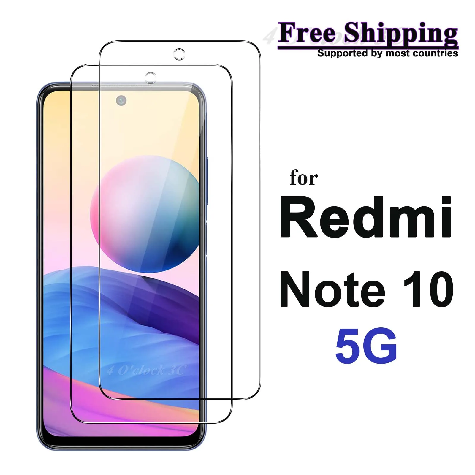 

For Redmi Note 10 5G Xiaomi Screen Protector Tempered Glass Crystal Mica 9H Protective HD Clear Transparent Anti Scratch