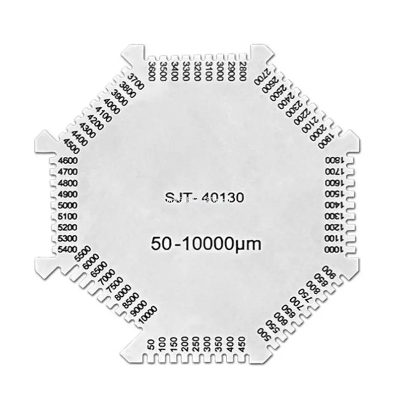 Professional Octagonal Wet Film Comb Thickness Gauge Card 50-10000um Measurement Thickness for Paint Coating Dropship