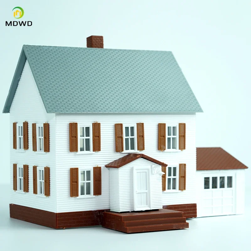 1pc 1:87 Ho N Scale Model House Style Courtyard Model Scale Kit Building Plastic AssembleMaterial Diorama Train Railway Layout