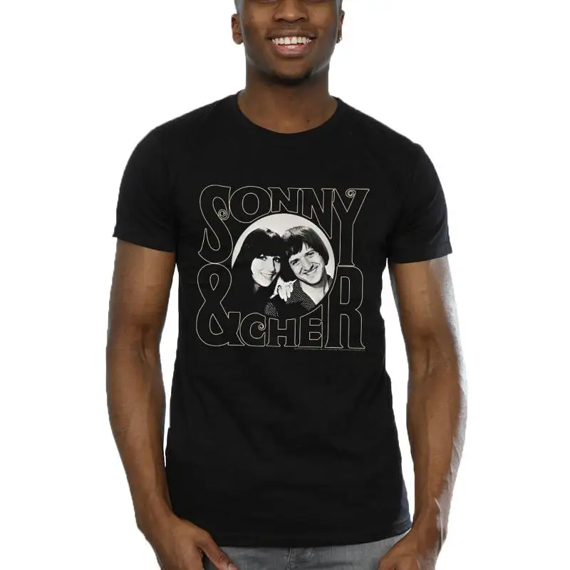 تي شيرت Sonny & Cher للرجال ذو صورة دائرية #1