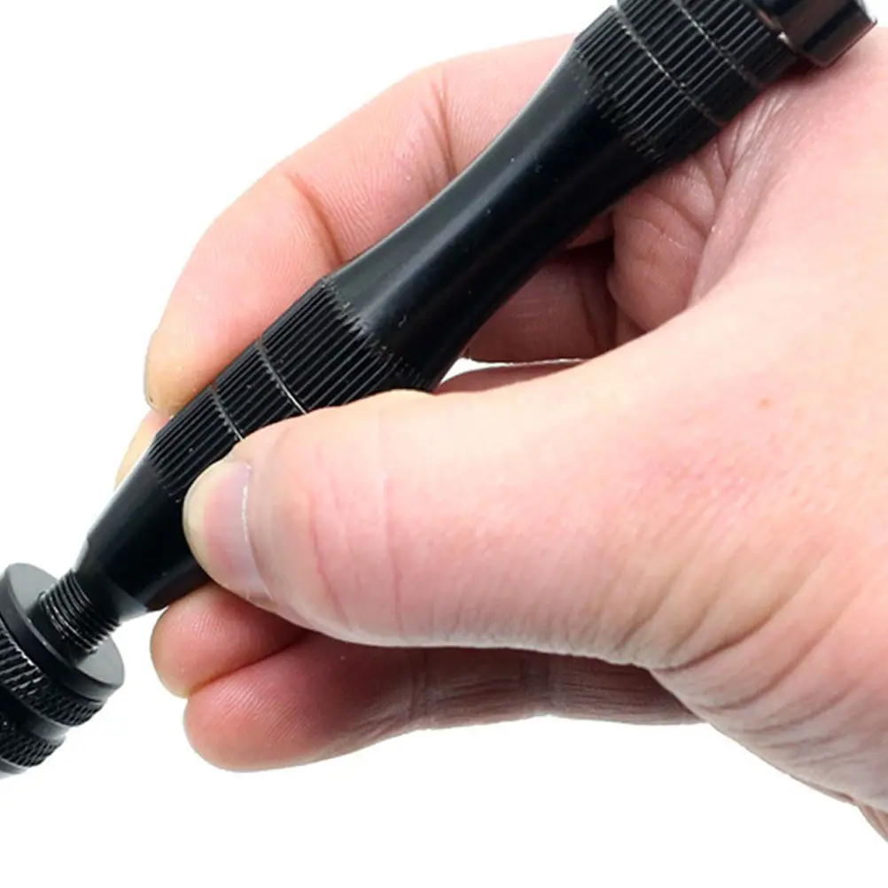 Pin Vise Drill Set for Jewelry Makers to Improve Drilling Precision, 1 Hand Drill, 10 Bits, 0.6mm-3.0mm, Aluminum Alloy, Black