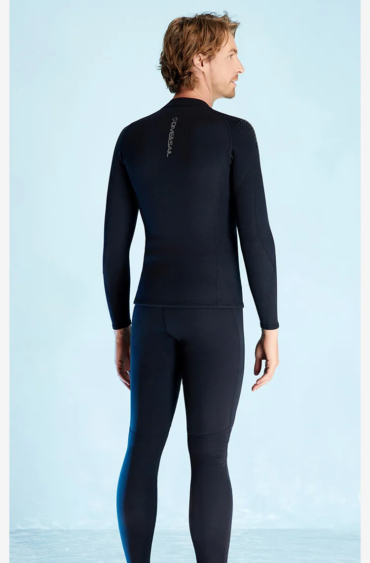 Trajes de neopreno, chaqueta superior para hombre y mujer, camisa de manga larga de neopreno de 1,5mm, chaleco con cremallera frontal, traje húmedo que mantiene el calor para adultos, buceo, Surf, natación