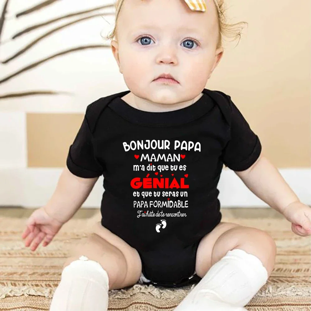 Hello Dad Mom Told Me That You Will Be A Great Dad Newborn Romper Pregnancy Announcement Infant Clothes Cotton Baby Bodysuit
