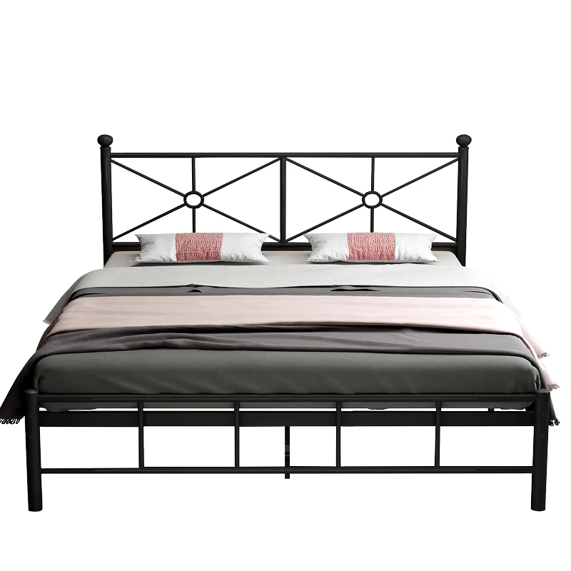 Eenvoudig tweepersoonsbed Licht luxe volwassen hoogwaardige vierkante esthetiek loungebed Prinses Italiaanse slaapkamer Muebles meubelen