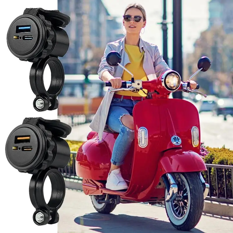 

1piece Motorcycle USB Charger Durable ABS Material Motorbike USB Adapter Waterproof Fast Charging Motocross Socket Adapter