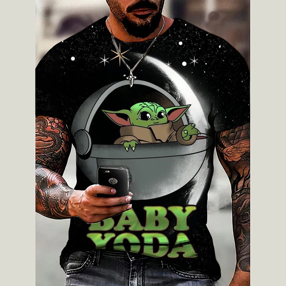 2024 T Shirt For Mens Marvel Yoda Baby Print Short Sleeve Top 3D Casual Street Man's T-shirt Oversized Tee Shirt Men Clothing ﻿