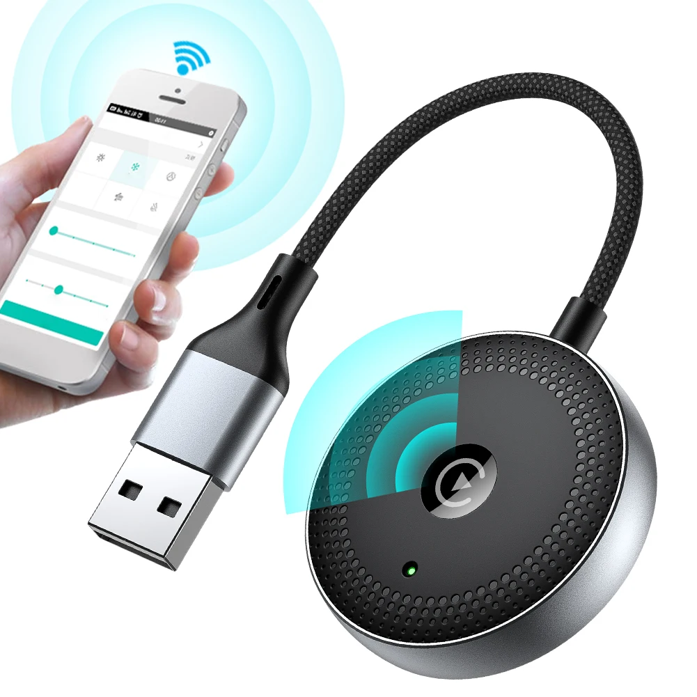 안드로이드 자동 어댑터 용 무선 CarPlay 블루투스 호환 5.0 차량용 어댑터 플러그 앤 플레이 CarPlay AI Box 스마트 미니 동글