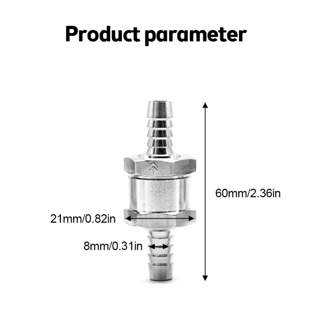 10mm for aluminium Alloy Valve Check Valve For Motorcycles for aluminium Check Valve Petrol Compatibility for versatile Usage