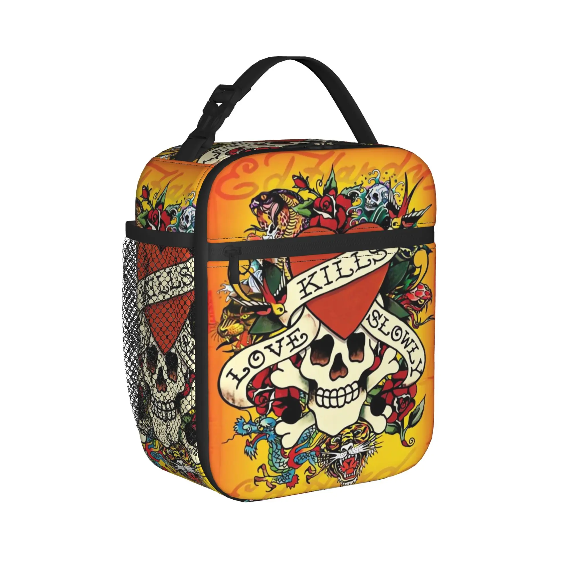 Lunch Bag Eded Hardys  Convenient Lunch Box Women School Graphic Design Cooler Bag Leisure Oxford Thermal Tote Handbags