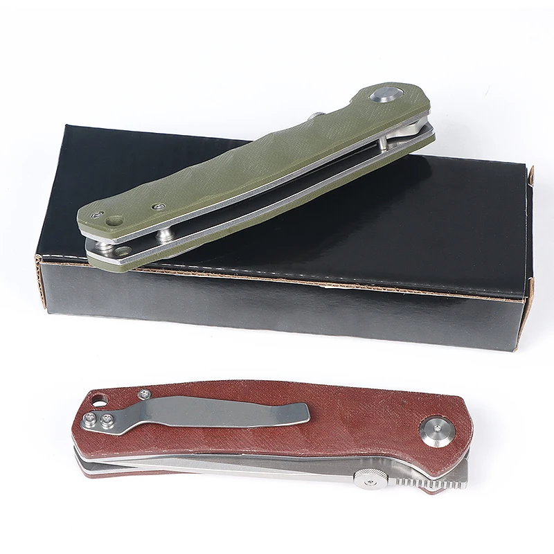 الحرة الذئب FW49 D2 سكين للفرد G10 مقبض زعنفة الكرة تحمل في الهواء الطلق التخييم بقاء التكتيكية الصيد EDC سكين جيب