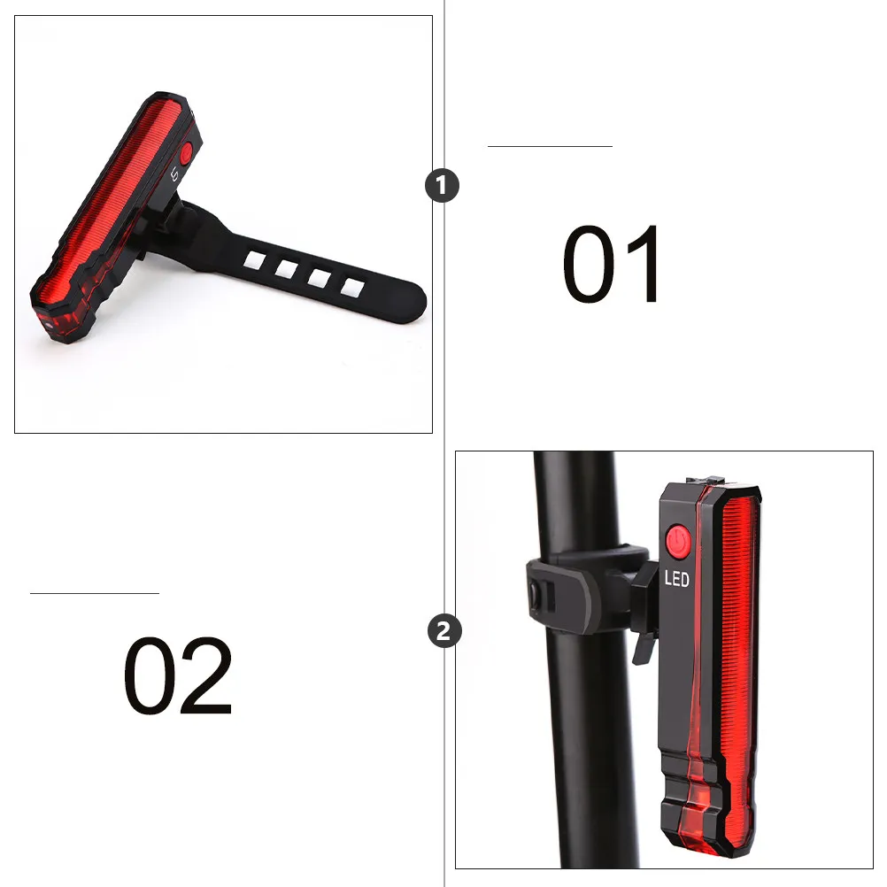 

Bicycle Tail Light LED Warning Lamp for Safe Cycling Waterproof 180°Adjustable Quick Install Turn Signal Accessories