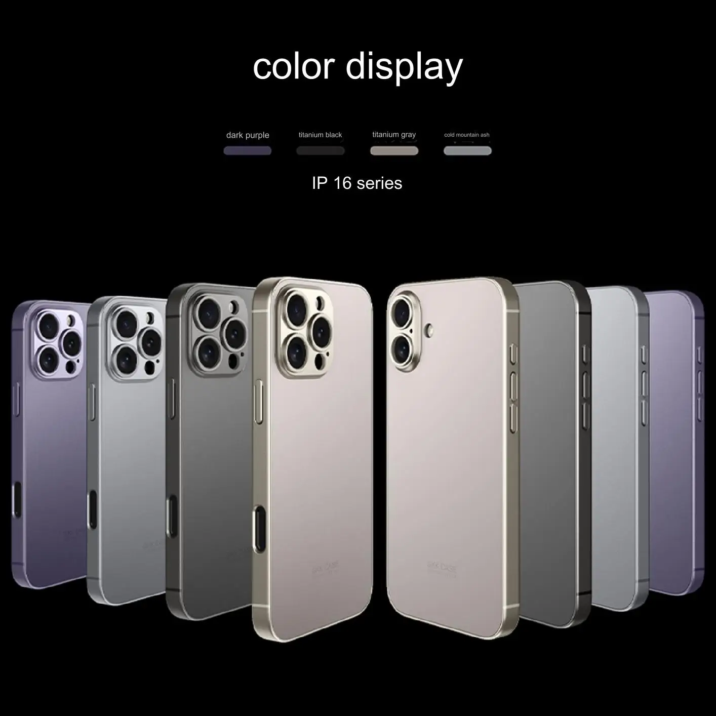 AG Matte Case For iPhone 16 Pro Max Metalic Spray TPU Frame Cover For iPhone16 Plus Shockproof Camera Lens Protector