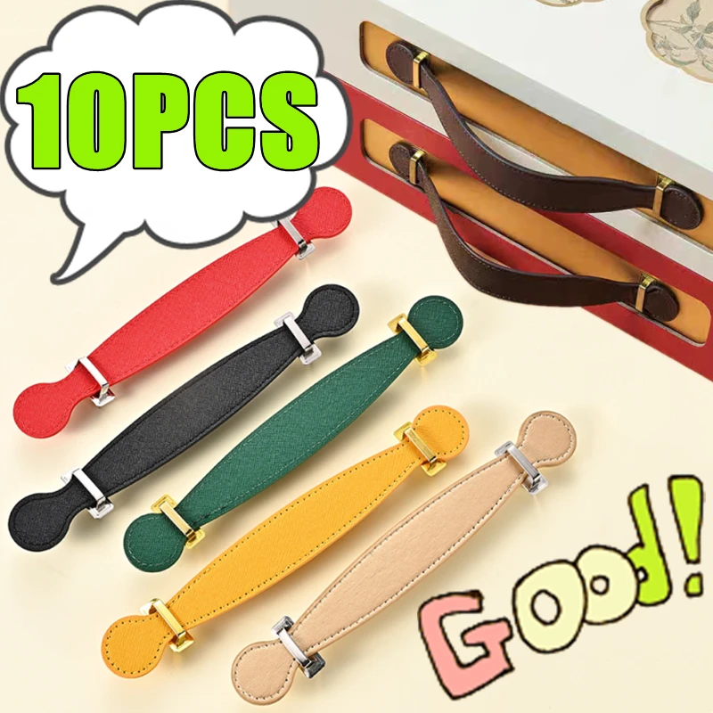 

New 1-10PCS PU Leather Handle Gift Box Wine Box Leather Case Handle Mooncake Box Handle Bag Strap Case DIY Hardware Accessories