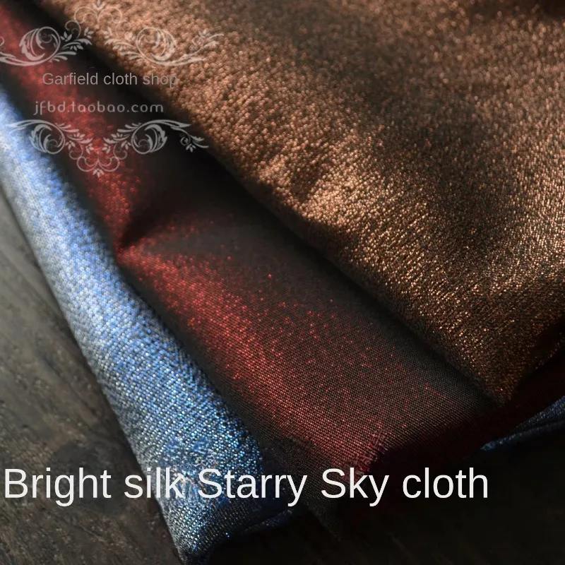 Starry Sky Cloth Solid Color Bright Line Dress Stage Costume Sparkling Fabric Pure Polyester Material Wholesale Apparel Sewing