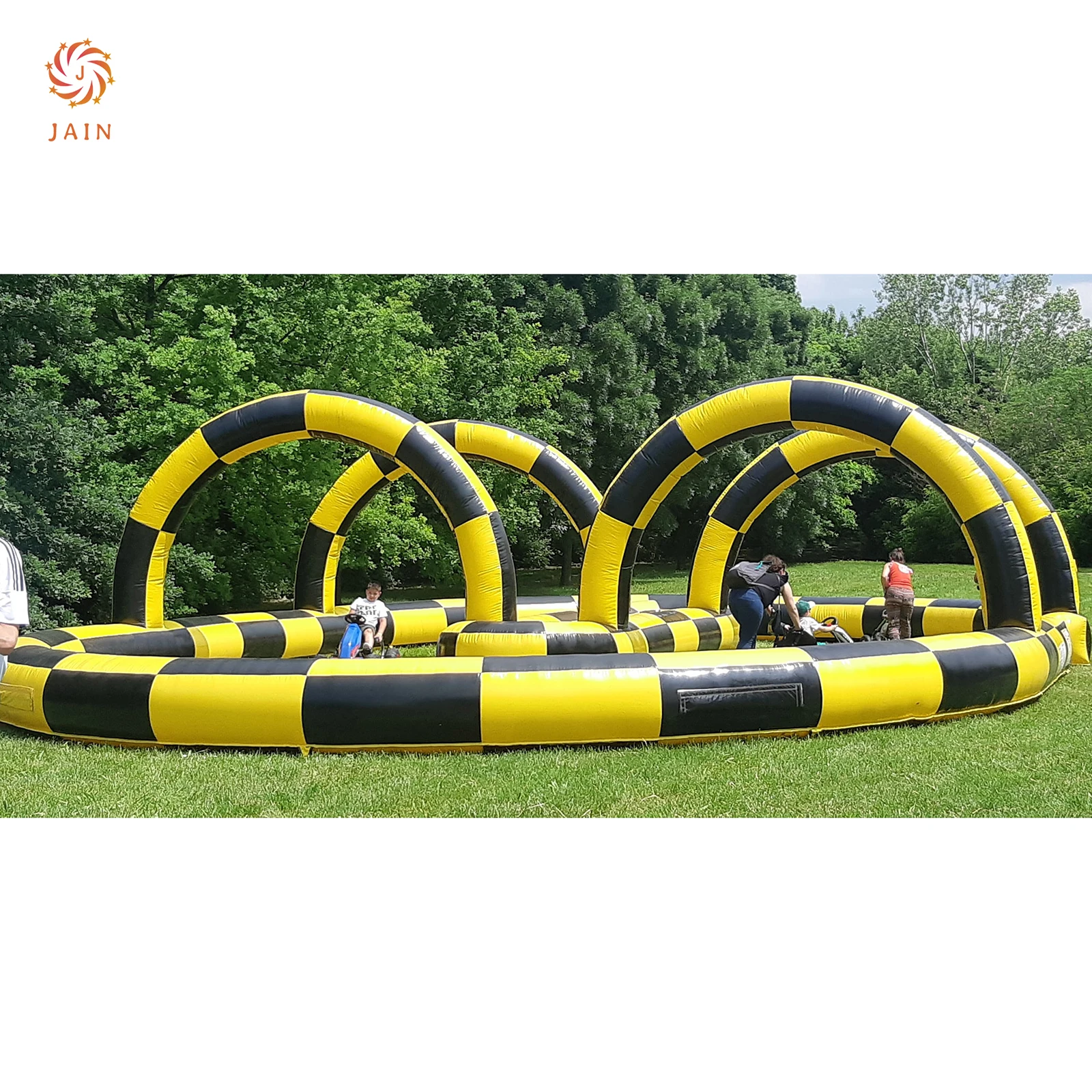 8*16M PVC Inflatable Rrch Race Track Bumper Car Didi Cars Toy Cars Racing Arena Go Kart Race Track for Kids