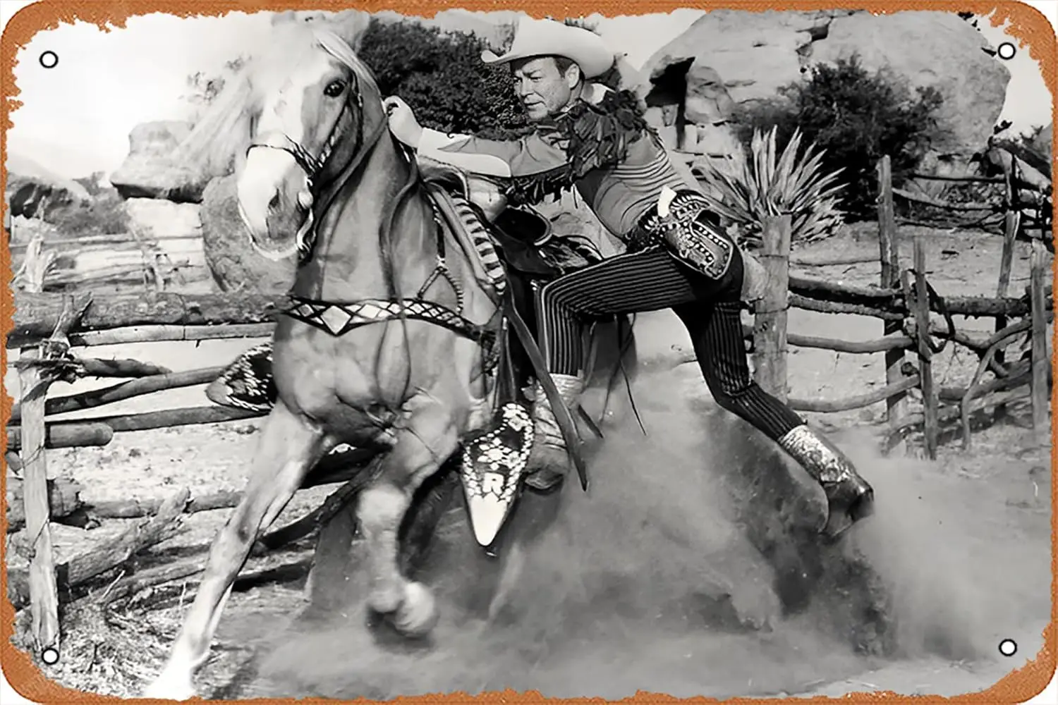 Roy Rogers and Trigger Poster Tin Sign Living Room/Bedroom/Garage/bar Decoration Tin Metal Vintage Sign 12×8 Inch Tin Sign  sign