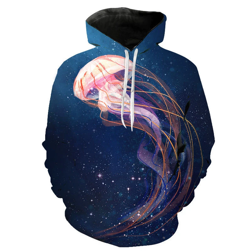 Autumn Sea Jellyfish 3D Print Hoodies Men Women Fashion Casual Sweatshirts Oversized Hoodie Pullovers Tracksuit Kids Clothing