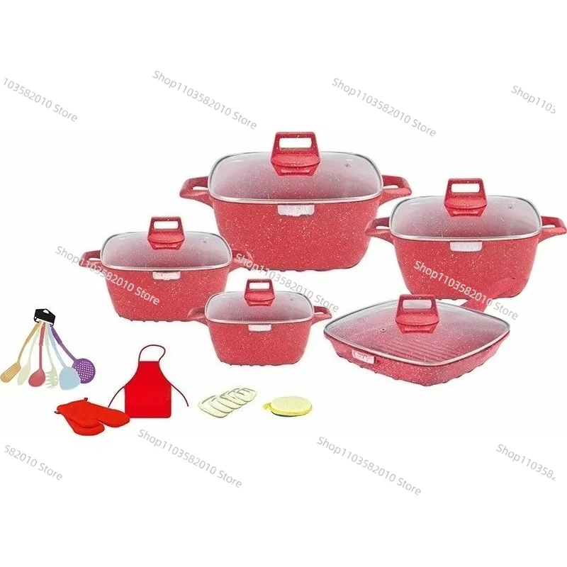 25Pcs Household Removable Handle Cookware Set Chinese Traditional Cookware Set Granite Aluminum