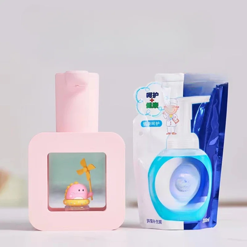 Simpatico cubo per bambini Dispenser di sapone gratuito per telefono cellulare in schiuma per bambini disinfettante per le mani a induzione