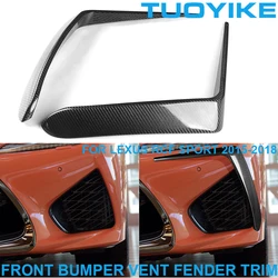 Car Real Carbon Fiber Front Bumper Lip Side Vent Fender Air Splitter Decoration Racing Body Kit For LEXUS RCF Sport 2015-2018