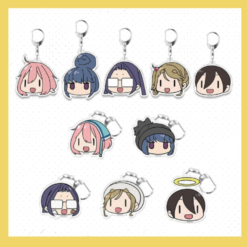 Game Ogaki Chiaki Inuyama Aoi Ayano Shima Rin Kagamihara Nadeshiko Keychain Doll Anime Acrylic Keyring Pendant for Gift