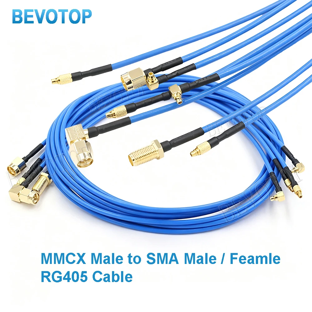 10PCS/LOT RG405 Cable MMCX to SMA Cable RP-SMA Male Female to MMCX Male Straight/Right Angle Plug RG-405 086 Pigtail FPV Jumper