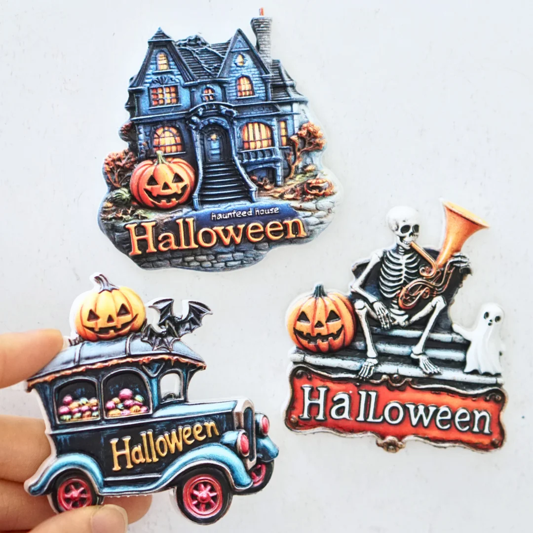 

1pc, Halloween refrigerator magnet, dark refrigerator magnet, black refrigerator magnet, night refrigerator magnet, Halloween de