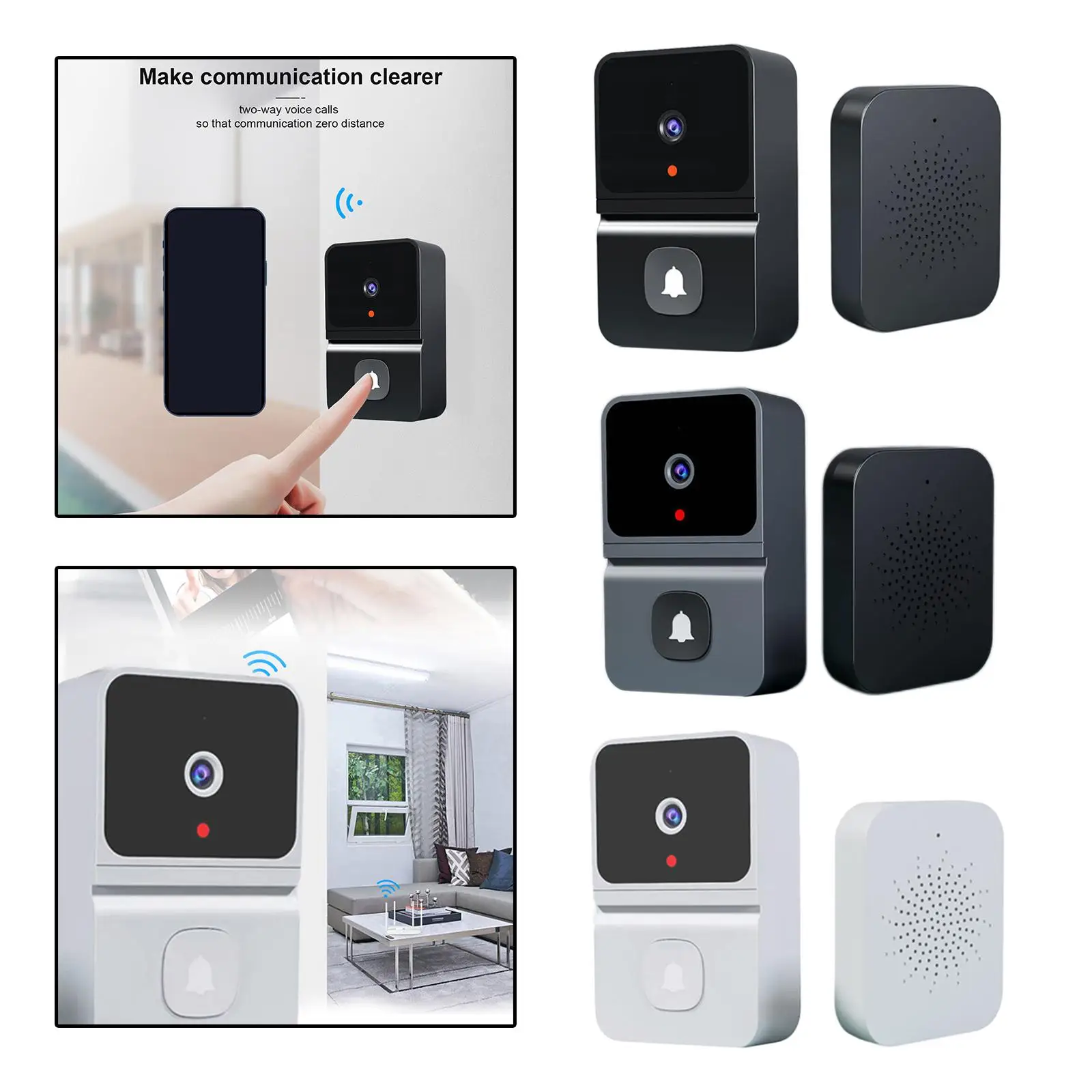 호텔용 지능형 비디오 초인종 문짝 카메라, 전면 문짝