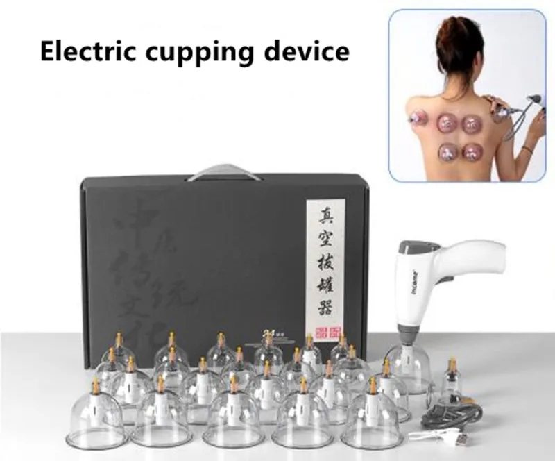 

24 Cans Electric Vacuum Cupping Set Suction Cups Massage Physiotherapy Jars Chinese Medicine Anti Cellulite For Body Massager