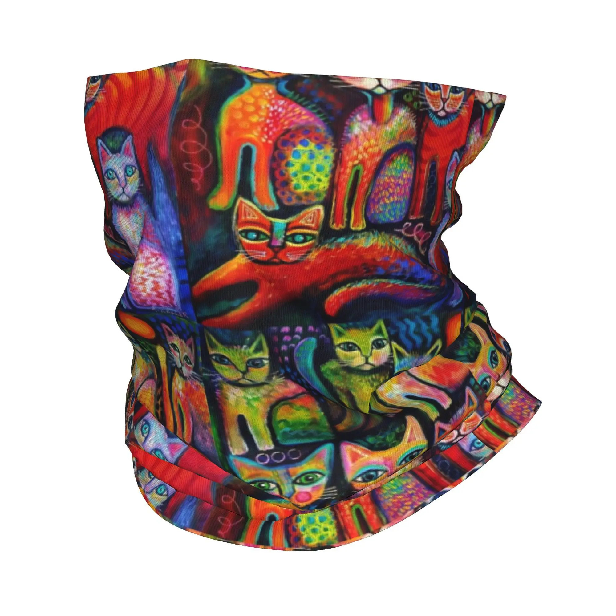 かわいい子猫バンダナネックゲートルプリントラップスカーフ多用途フェイスマスクランニングユニセックス大人洗える