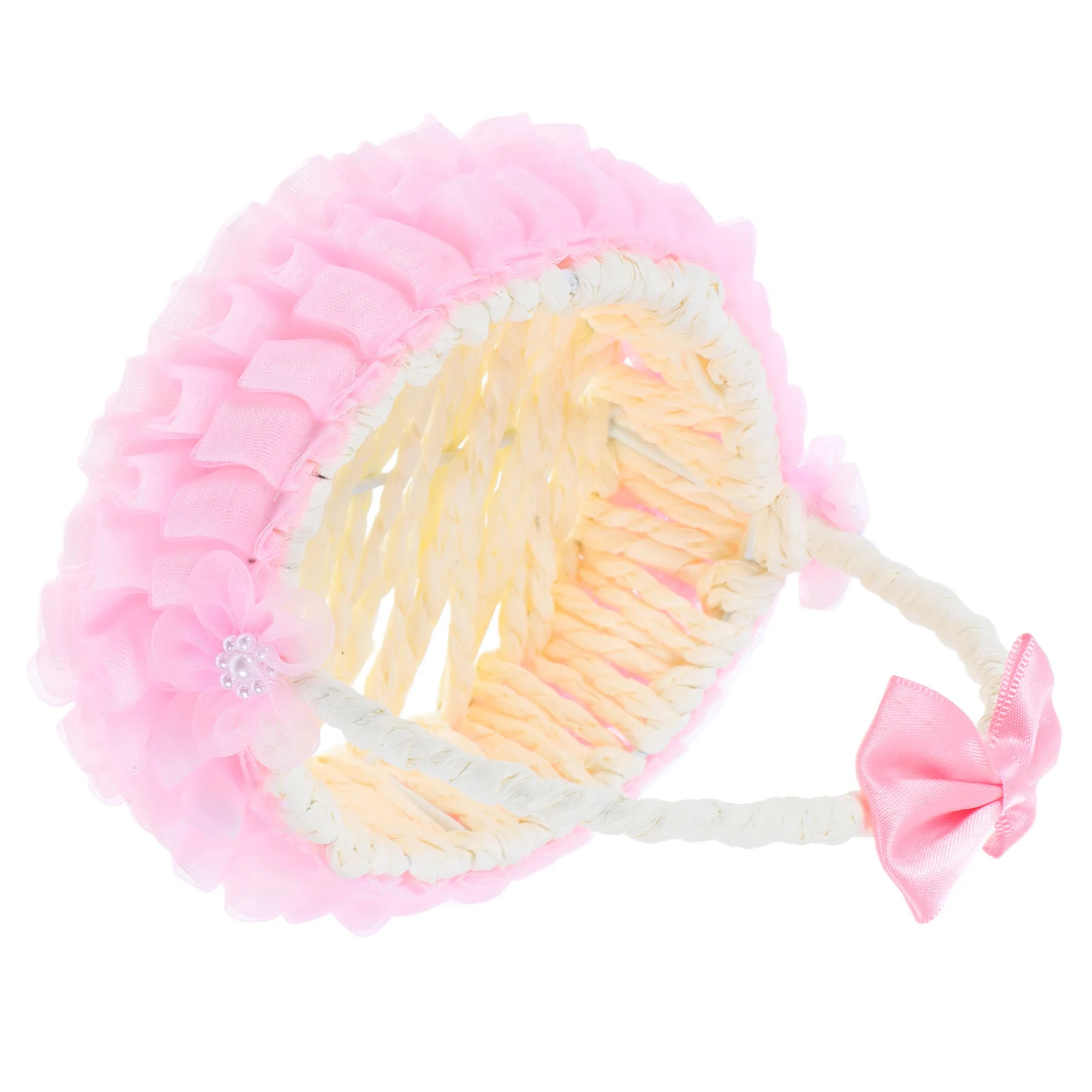 

Wedding Flower Basket Handwoven Iron Paper Rope Basket For Flower Girl Candy Storage Multi-Purpose Decorative Container