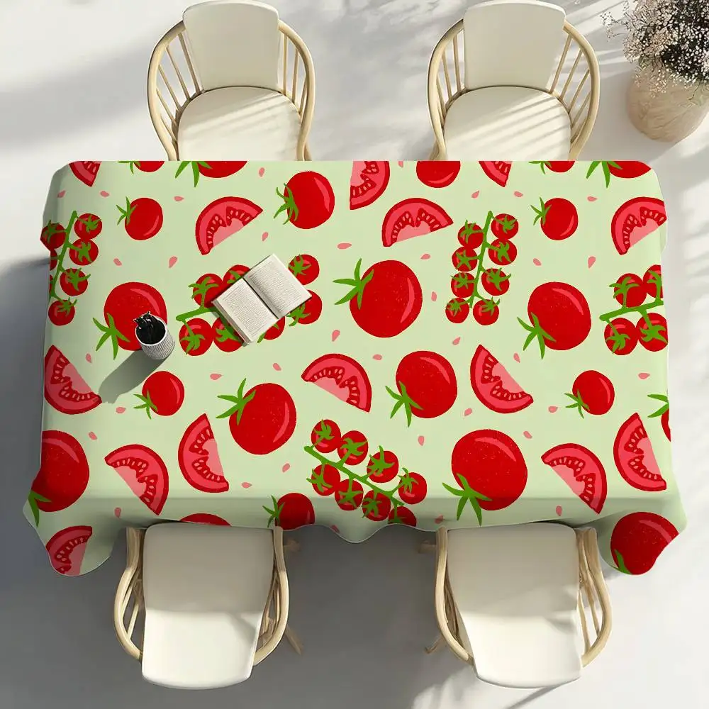 

1 шт., скатерть с фруктами и помидорами, домашняя вечеринка, пикник, столовая, кухня, патио, пятностойкая скатерть из полиэстера