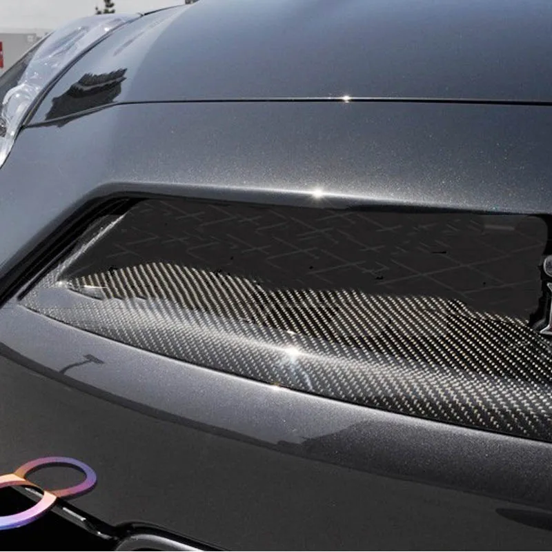 

Fits the Nissan R35 GTR carbon fiber mods, front bumper badge air intake cover, grille top cover.