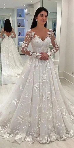 Imagen 2 del producto 2023 nuevo vestido De mujer De encaje con escote en v profundo vestido De manga larga vestido largo Vestidos De fiesta