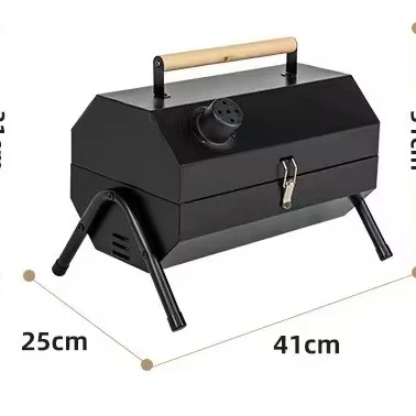 BBQ Grill Round Charcoal Stove Outdoor Barrel Style Portable 2 in 1 Barbecue Grills Oven Camping Picnic Cooking Tool For BBQ