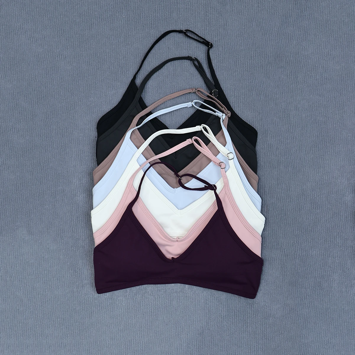 Damen-Sommer-Sport-Yoga-BH mit Neckholder-Ausschnitt, gepolstert, stoßdämpfend, rückenfrei, Crop-Top für Outdoor-Laufen und Fitness – Detail 31