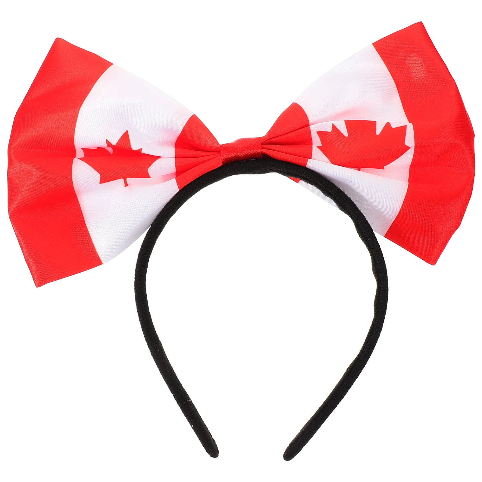 

Canada Flag Bow Headband Elastic Hairband for Women Plastic Headdress Maple Leaf Design Canada Day Party National Headbands Hair