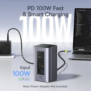 HUB USB C BASEUS 12-In-1 a HDMI 4K@60Hz Dual Pantalla USB 3.2 Adaptador con RJ45 SD TF PD Estación de acoplamiento de 100W para Window Mac Hub 8 mejores ventas USB Hub 3.2 - №4