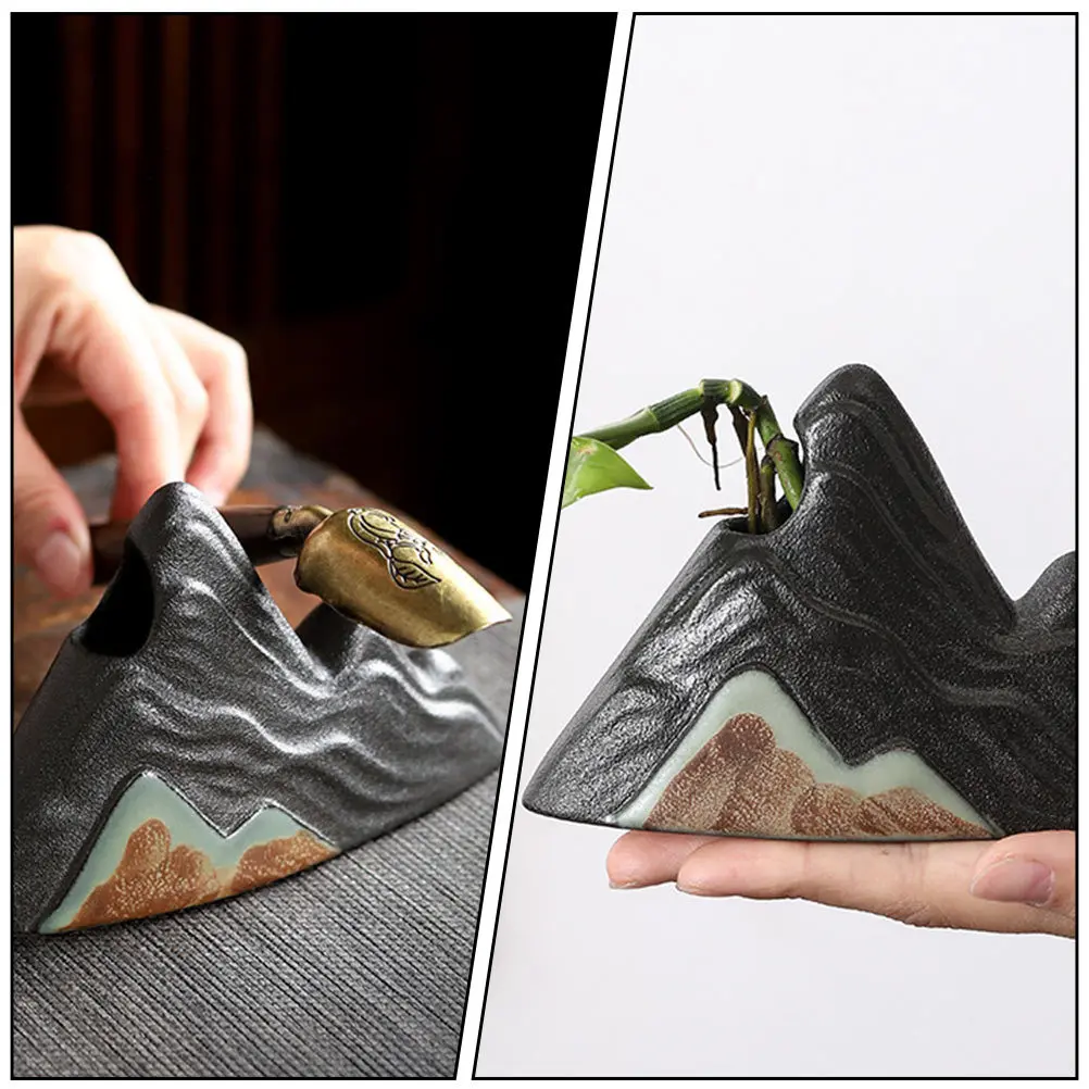 

Mountain Shaped Vase Ceramic Craft Decorative Floral Containers Desktop Adornment Vintage Home
