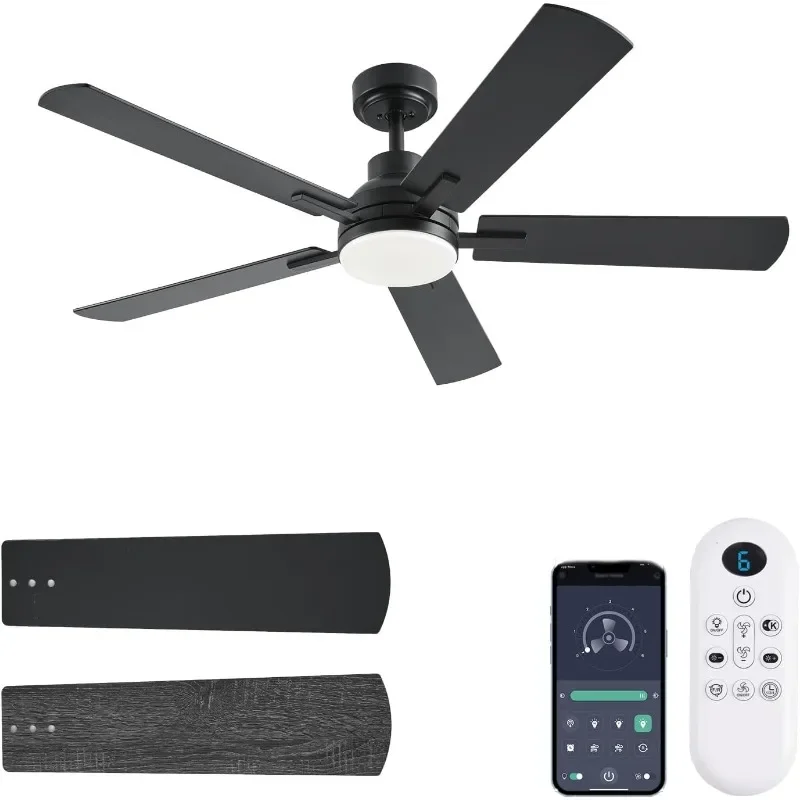 

Authenticity guarantee.Ceiling Fans with Lights, 52 Inch Low Profile Modern Ceiling Fan with Light and Remote Control, DC Revers