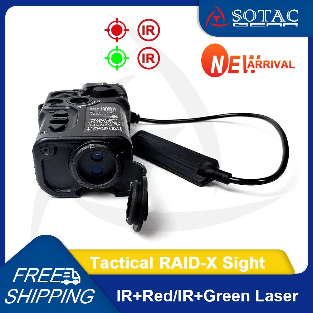 

Sotac Hunting RAID-X Sight Tactical IR Red/Green Aiming La-ser Tactical Weapon Sight Scope