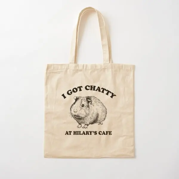 Fleabag Shirt I Got Chatty At Hilary Is  Canvas Bag Foldable Printed Handbag Shopper Grocery Ladies Fashion Tote Travel Fabric