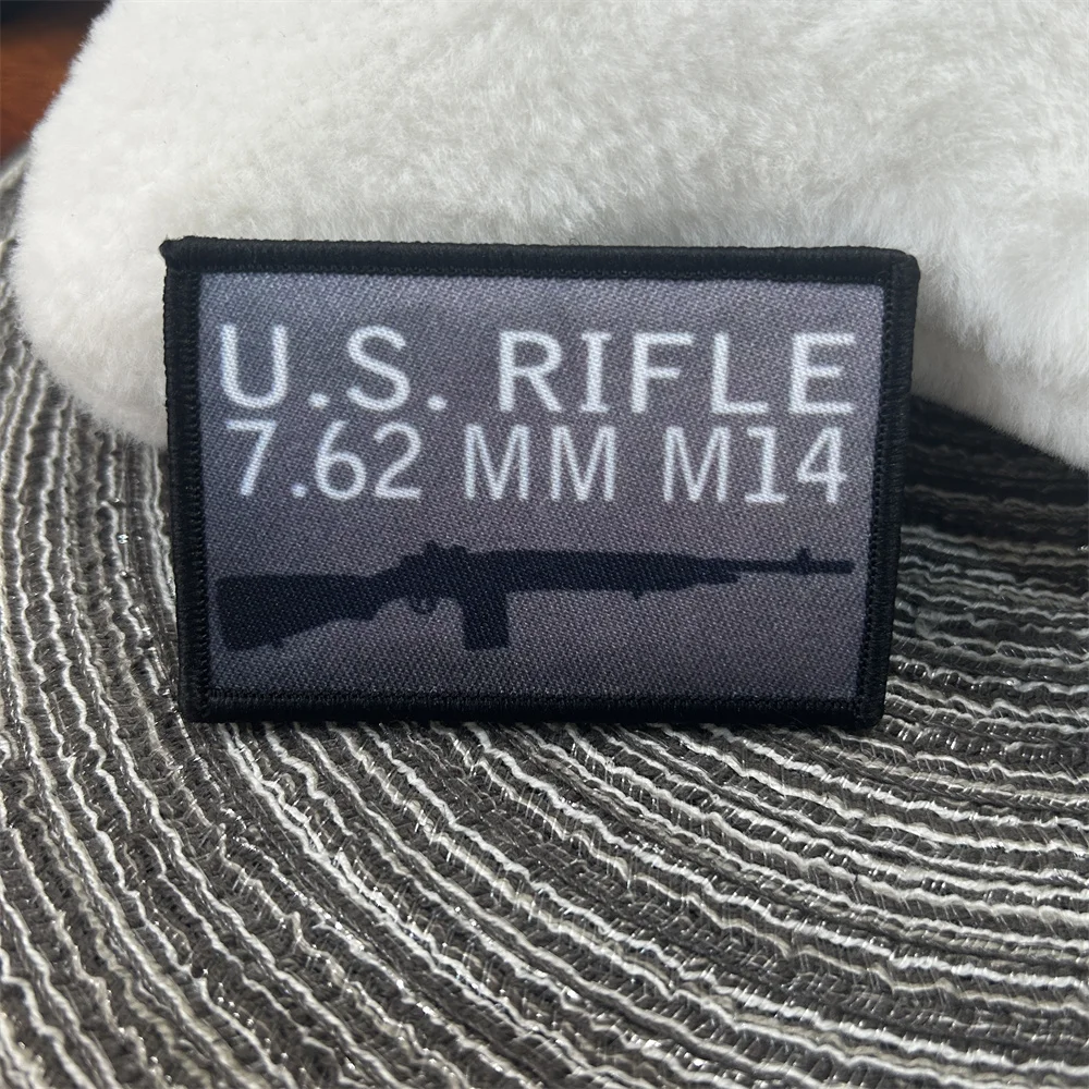 

U S Rifle 7.62 MM M14 Morale Badge Military Tactical Patch Outdoor Adventure Equipment Printing Backpack Hook and Loop Sticker