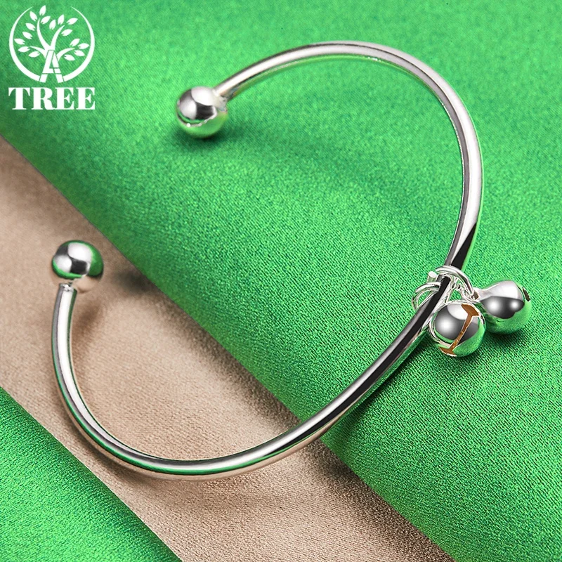 ALITREE 925 Sterling Silver Small Bell Bangles For Woman Bangle Fashion Party Wedding Engagement Jewelry Lady Birthday Gifts