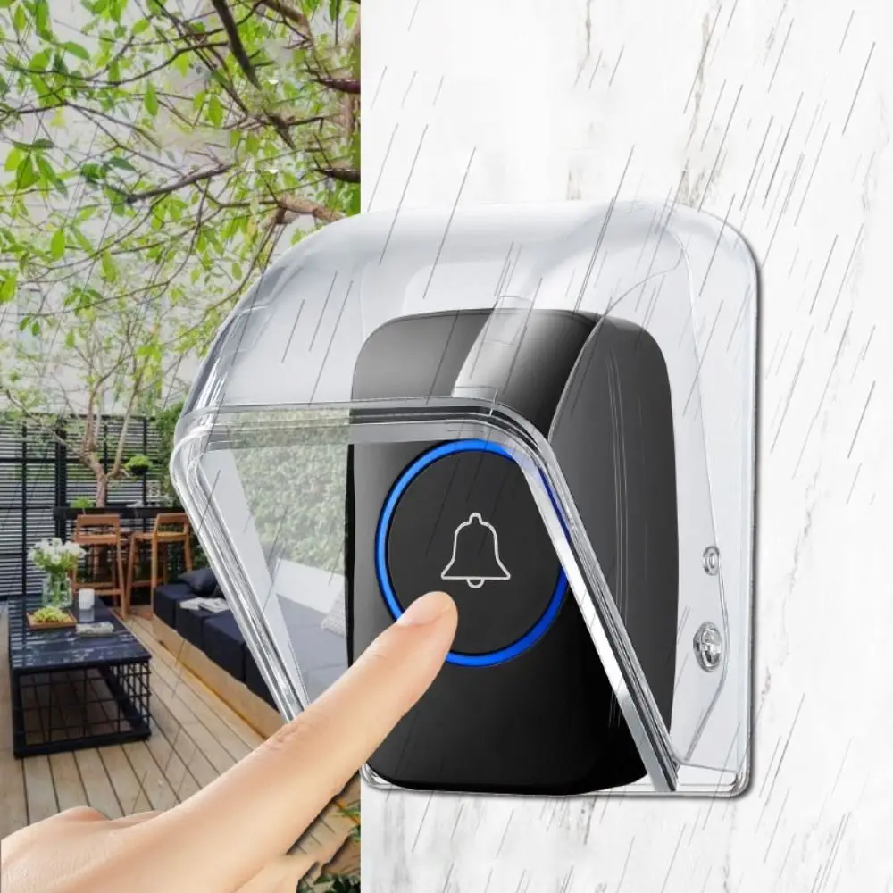 New Waterproof Wireless Doorbell Cover Transparent Rain Cover Switch Protective Cover Dustproof Socket Protector for Home
