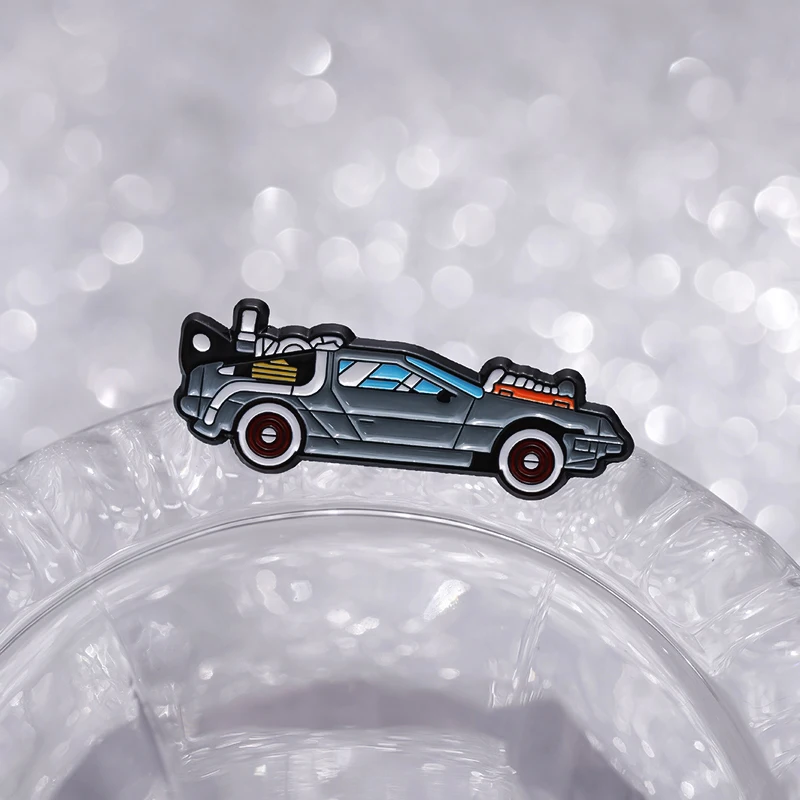 Broche de coche deportivo de dibujos animados, alfileres de esmalte, insignia de solapa de cuello, insignia de decoración de vehículo Retro de
