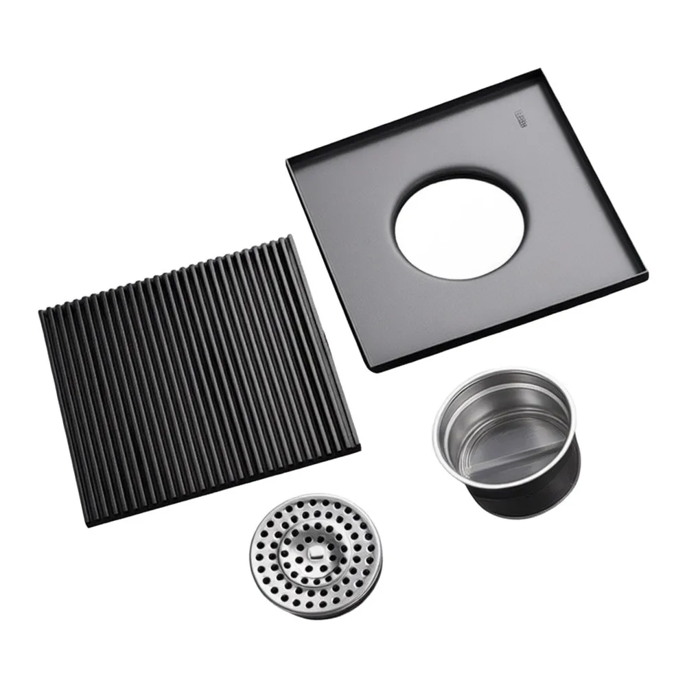 Stainless Steel Square Floor Drain 15x15cm with Rust Construction for Long Term Use in Wet Indoor Outdoor Settings