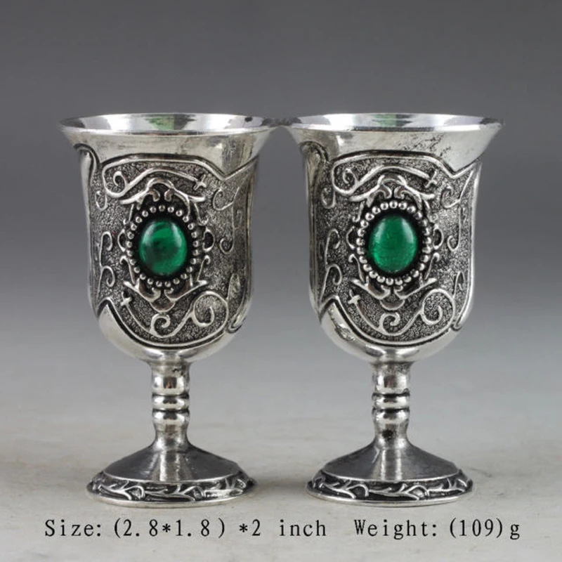 SUPERB CHINESE OLD HANDWORK COLLECTIBLES A PAIR CUP
