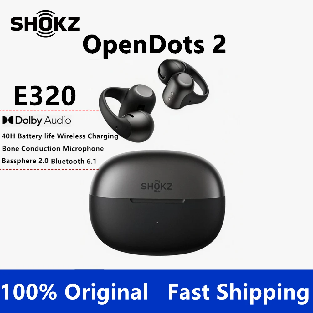 SHOKZ SHOKZ OpenDots 2 Open Bluetooth Earphones Clip on Wireless Bluetooth Running Sports Earphones Music Earphones Long Battery Life - Aliexpress Deal